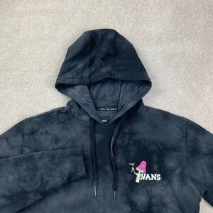 Vans Hoodie Mens Medium Black Tie Dye Better Together Mushroom Graphic Pullover